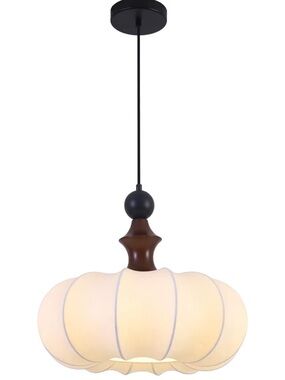 NIB Japanese Lantern Pendant Light Hanging Fixture Silk White Fabric Chandelier